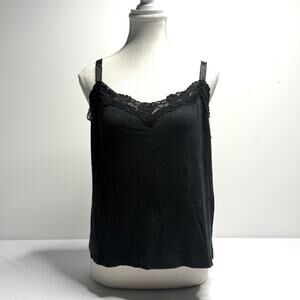 Chicos Black Travlers Laced Cami Top Size 2